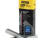 Stanley TRA706T Sharpshooter Heavy-Duty Tacker Staples, 3/8-Inch Leg Length, 1000/Box