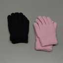 Kids Gloves Winter Knitted Warm Gloves with Fleece Lining Cold-Weather Gift for Boys Girls 5-10 Years (Black+pink)