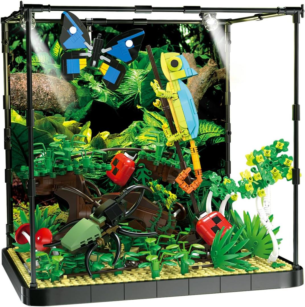 Flowers Botanical Butterfly Garden Building Set for Adutls,Animals Insect Tank Building Toy Set for Boys and Girls 12 Years Up 1284 PCS, Medium