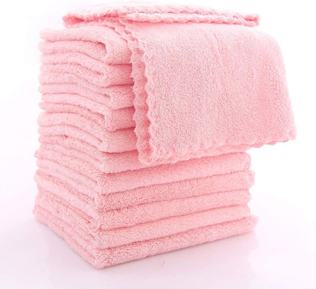 Spotted Play Baby Washcloths - Extra Absorbent and Soft Wash Clothes for Newborns, Infants and Toddlers - Suitable for Baby Skin and New Born - Microfiber Coral Fleece