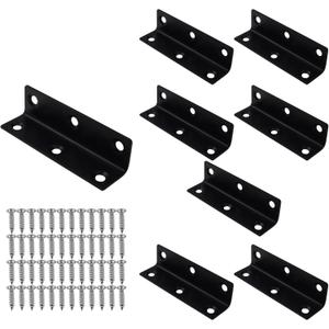 Long L Bracket,ULIFESTAR Black Corner Brace Brackets,Stainless Steel Corner Brackets,Heavy Duty Shelf Bracket,Metal Right Angle Bracket for Wood,100*25mm/3.94*0.98'' 8 PCS