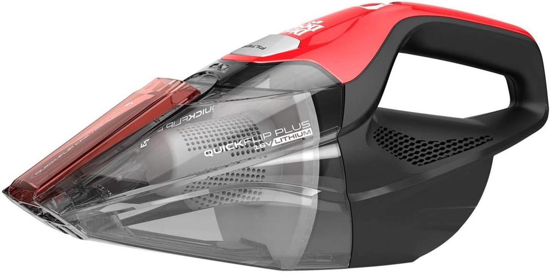 Dirt Devil QuickFlip Plus 16V Cordless Handheld Vacuum Cleaner, Powerful Suction, Lightweight, Includes Quick Flip Crevice Tool, Stair & Upholstery Tool, Rechargeable Battery, Portable Vacuum Cleaner (No Size)