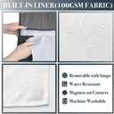 N&Y HOME Waffle Weave Shower Curtain with Snap-in Fabric Liner Set, 12 Hooks Included - Hotel Style, Water-Repellent & Washable, Heavyweight Fabric & Mesh Top Window - 71x72, Graphite Gray