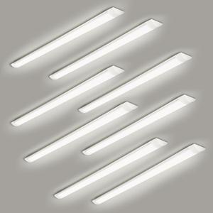 8 Packs 4FT LED Batten Light with 50cm Cable, Ultra-Thin Ceiling Surface Mounted Light, 40W, 4000K, IP20, LED Ceiling Lamp for Garage, Shop, Hallway, Office, Market, ver2