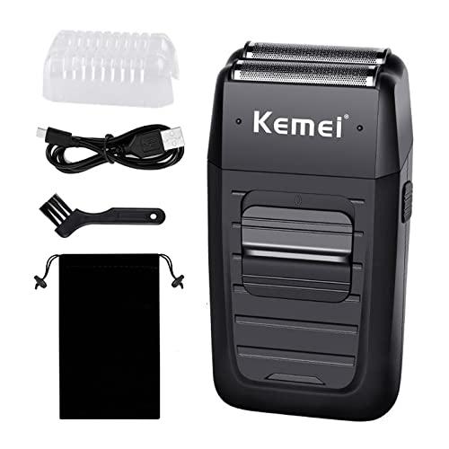 kemei Men's Reciprocating Cordless Razor Razor Electric Rechargeable Razor Precision Beard Sideburn Trimmer Razors Twin Blade Multifunction Grooming Razor