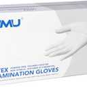 JMU Latex Gloves, Extra Thick 5 Mil Medical Exam Gloves, Powder Free, 100 Count/1000 Count (White, S)