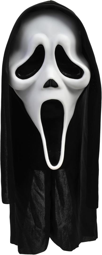 Adult Scream Mask | Classic Ghost Face Slasher, Horror Movie Killer Costume Accessory, One Size