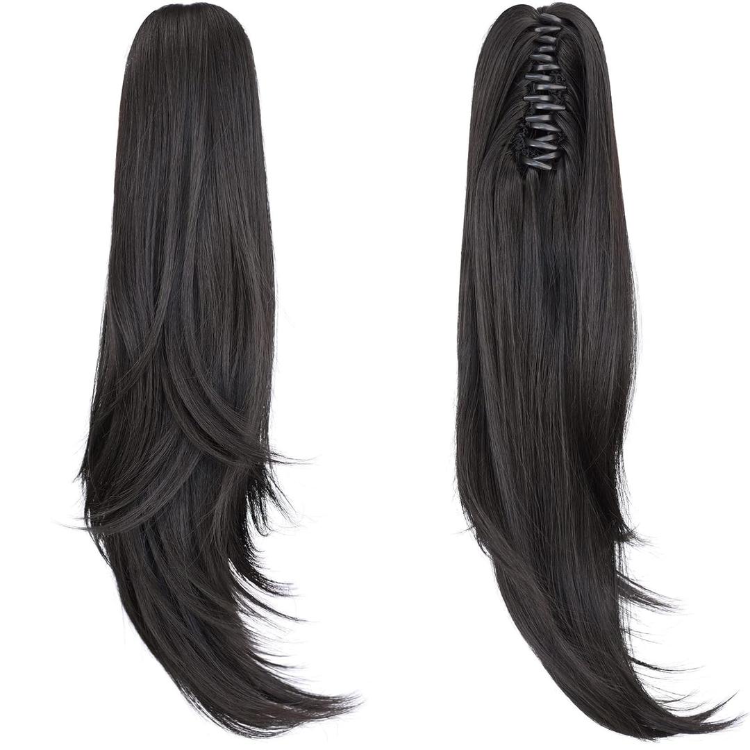 Ponytail Extension,20" Clip Hair Extensions Ponytail Curly claw hair Ponytail Extension Natural Looking Synthetic Hairpiece for Women Natural Black