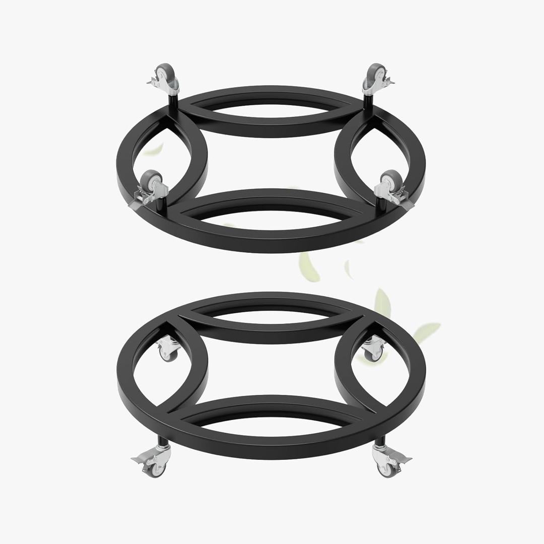 Zhongma 2 Pack 11.8" Plant Caddy with Wheels, Heavy Duty Construction 220 LBS Capacity, Plant Stand with 4 Lockable Wheels