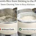 Commercial Rice Cooking Net Reusable Mesh Rice Cloth for Restaurant Rice Cookers & Steaming, Heavy-Duty, 2 Pack (43.3" x 39.4")