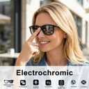 Electrochromic AI Glasses for Men & Women, Bluetooth Smart Glasses Powered by ChatGPT, AI Real-time Translation with 164 Languages