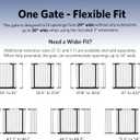 MidWest Homes for Pets 39-Inch High Walk-Thru Pressure Mounted Steel Dog Gate, Expands to 38 Inches Wide, Includes 3-inch Extensions, Textured Graphite