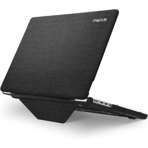 MOSISO Compatible with MacBook Pro 14 inch Case 2025 2024 2023 2022 2021 M5 M4 M3 M2 M1 A3434 A3112 A3185 A3401 A2918 A2992 A2779 A2442, Knit Fabric Coated Hard Case with Fold Kickstand, Black