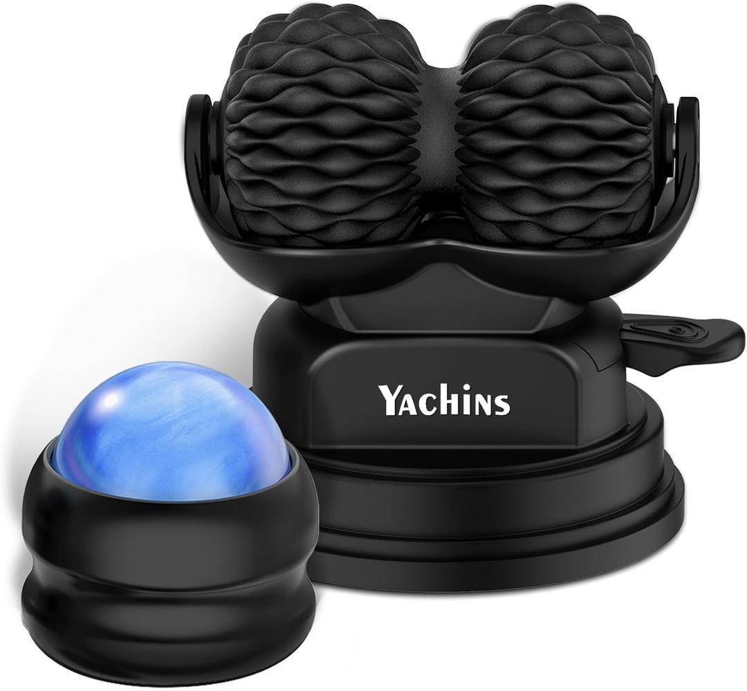 Massage Ball Roller 2 in 1 Wall Mounted Massager for Deep Tissue, Myofascial Release, Knots, Pain Relief, Trigger Point, Lymphatic Drainage for Full Body