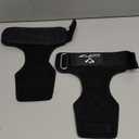 COFOF Weight Lifting Wrist Strap, Double Layer Leather Wrist Strap for Deadlift and Powerlifting, Adjustable Neoprene Padded Gym Workout Lifting Hooks (Pair) (Midnight Black)