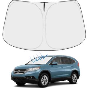 Proadsy 2025 Upgrade Windshield Sun Shade Custom Fit 2012-2016 Honda CRV 4-Layer Foldable Front Sunshade Protector Sun Visor Blocks UV Rays Keep Car Cooler Accessories