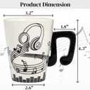 ZAVOOS 2 Pack Music Mug, 13 Oz Ceramic Gift Musical Mug for Music Lovers Teachers, Unique Novelty Coffee Cup with Musical Notes Handle for Women, Men, Musician, Medium