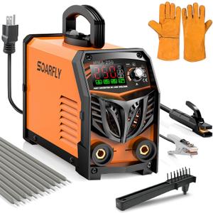 Stick Welder, 250Amp ARC Welding Machine with Large LED Display, Dual Voltage 110V/220V IGBT Inverter Portable Welder w/10 Rods, Ground Clamp, Electrode Clamp, Hot Start, Arc Force, Anti-Stick
