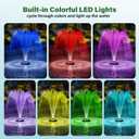 Biling Floating Pond Fountain with 660GPH Fountain Pump, Color-Changing LED Lights, 27 FT Power Cord, 3 Spray Patterns, Pond Water Fountain for Outdoor Pond, Black