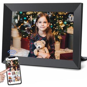 Frameo 10.1" WiFi Digital Picture Frame with 1280 x 800P IPS Touch Screen HD Disply,Video Clips and Slide Show,Auto-Rotate, Wall Mountable,Send Photos Instantly from Anywhere with via Frameo APP