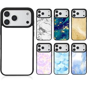 Weewooday 6 Pieces Sublimation Phone Case Blank Covers Compatible with iPhone 17 Pro Customize Custom DIY Printable Picture Anti-Slip Shockproof Heat Press Rubber Protective DIY Phone Covers