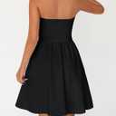 MEROKEETY Women's Summer Halter Neck Mini Dress 2026 Cute Ruched Waist A-line Flowy Graduation Cocktail Party Short Dresses (Black, XL)