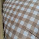 Andency Tan Gingham Ruffle Comforter Cal King(104x96Inch), 3 Pieces(1 Ruffled Comforter and 2 Pillowcases) Solid Farmhouse Shabby Chic Bed, Vintage Rustic Soft Polyester Bedding Set