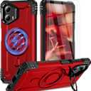 for Moto G 5G 2024 Case with Stand, 15 FT Military Drop Protection, Compatible with Magsafe, with 2X Tempered Glass Screen Protector, Shockproof Case for Moto G 5G 2024 (J Red)