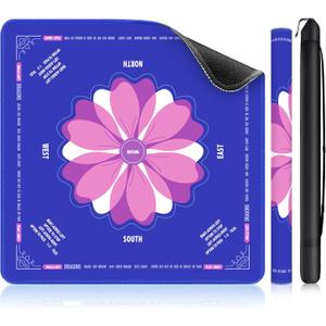 XINTONG American Mahjong Mat, 3232 Inches,3mm Thickness | Mahjong Mat for Table with Rules, Anti-Slip,Waterproof, Noise Reduction, Wrinkle-Free Mah jongg Mat.(blue), 32 inches x 32 inches x 0.12 inches