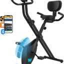 BARWING Stationary Exercise Bike for Home Workout, 5 IN 1 Foldable Indoor Cycling Bike for Seniors, 350LB Capacity, 16-Level Magnetic Resistance, Seat Backrest Adjustments (App-X4-Black)