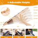 39" Long Dog Ramp for Bed, Couch & Car - 5 Level Adjustable Height (10.4" to 24.4"), Foldable Portable Wooden Pet Ramp with Non-Slip Surface, for Small & Old Dogs Up to 70 LBS