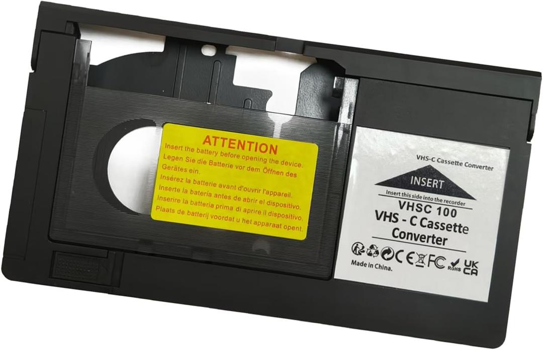 VHS-C Tape Cassette Adapter for Camcorders Motorized VHS VHS-C to VHS Ideal for VCR Player, Video Cassette Player and VHS to Digital Converting