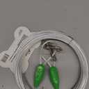 Petest 25ft Reflective Tie-Out Cable for Small Dogs Up to 35 Pounds (Green & Silver)