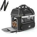 Expandable Cat Dog Carrier: NOBLE DUCK Soft-Sided Pet Carrier Airline Approved Large Small Medium Collapsible Portable Travel Up to 25 Lbs Black