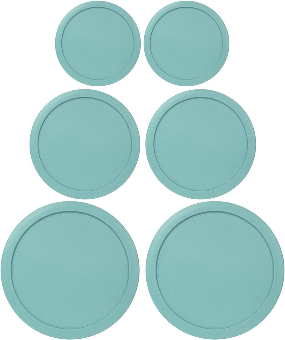 Replacement Lids for Pyrex Containers Round Glass Food Plastic (2) 2-Cup (2) 4-Cup (2) 7-Cup (Turqoise)