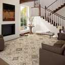Machine Washable Rug for Living Room: 9x12 Area Rugs Boho Vintage Rug Stain Resistant Non Slip Low Pile Soft Lightweight Carpets for Bedroom Kitchen Dining Room Nursery Kids Room Farmhouse