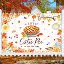 Fall Cutie Pie Baby Shower Backdrop 7x5FT A Little Cutie Pie is On The Way Party Banner Background Maple Leaves Baking Pie Themed Baby Shower Decorations Supplies