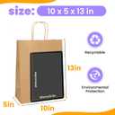 XPCARE Large Brown Paper Bags, 200 Packs 10x5x13 Inch Gift Bags with Handles Bulk Paper Bag with Handles Retail Kraft Paper Bag Brown Gift Bags for Wedding Party Shopping
