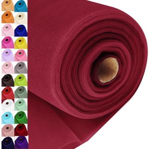 Deep Red Tulle Fabric Roll Spool Bolt (54 Inch by 40 Yards) Large Tulle Wedding Party Decoration, Tutu Skirt, Table Runner, Gift Wrapping, Bridal Shower, Soft & Drape (Burgundy)