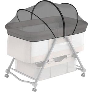 DUOMI Bassinet Cover with Two-Way Zipper,Portable Bassinet Mosquito Net Cover for Cats to Keep Pets Out(Black)