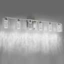 SineRise 6-Light Brushed Nickel Vanity Light with 3 Color Modes (3000K/4000K/6000K), Eye Protection LED Bathroom Light Fixture, Dimmable Modern Wall Light Over Mirror with Clear Glass Shade