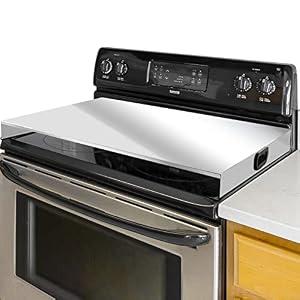 Stainless Steel Gas Stove Top Cover, Noodle Board Cooktop Cover, Kitchen Organizer for Gas and Electric Stove Range Expanding Kitchen Space, Large Size 30"x 22"x3", Sliver