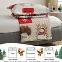 Oliven Xams Bedding Quilts King Size Christmas Car Bedspread Lightweight Snowmen Reindeer Cardinals Patchwork Bedding Holiday Bed Quilt Daybed Cover Home Decor (King(108"x96"), Beige White)
