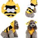Yoption Dog Cat Bee Costumes, Pet Halloween Christmas Cosplay Dress Hoodie Funny Outfits Clothes for Puppy Dogs Kitten (M)