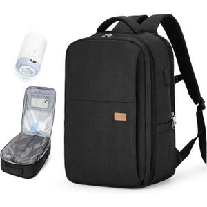 suwasp Vacuum Backpack Travel with Pump, mochila de viaje compresion al vacio for Women Men, Large Storage Vacuum Bags for Travel Backpack Personal Item Carry On Backpacks Flight Approved, Black