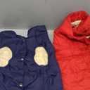 Syhood 2 Pieces Dog Jacket 2 Layers Fleece Lined Dog Jacket Warm Soft Windproof Small Pet Coat for Winter Cold Weather (3X-L,Navy,Red)