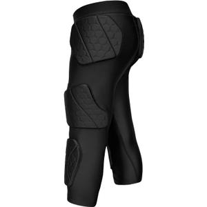 7 Pad Girdle Football Youth Football Girdle Youth Boys with Knee Integrated Hip Tailbone Thigh Pads- Basketball Padded Compression Shorts for Basketball Baseball Rugby Soccer (X-Large)