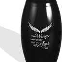 Urns for Human Ashes Adult Male Female,5.5" Black Medium Cremation Angle Urns for Men and Women, Decorative Funeral Memorial Urn