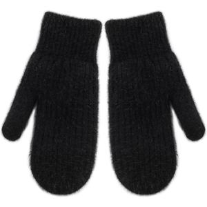 Women's Warm-Lining Winter-Gloves - Cozy Wool Knit Thick-Cold-Weather-Gloves-Mittens for Men Women (Black)