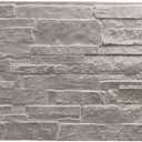 EverStone Acadia Ledge Faux Stone Panel, 49"W x 25 1/2"H x 1 1/4"D, Grey Granite Color
